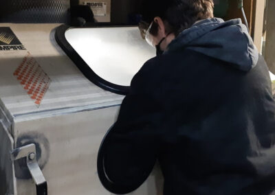 Sandblasting Close up